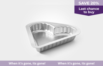 Mermaid silver anodised heart shaped flan tin Mermaid silver anodised heart shaped flan tin